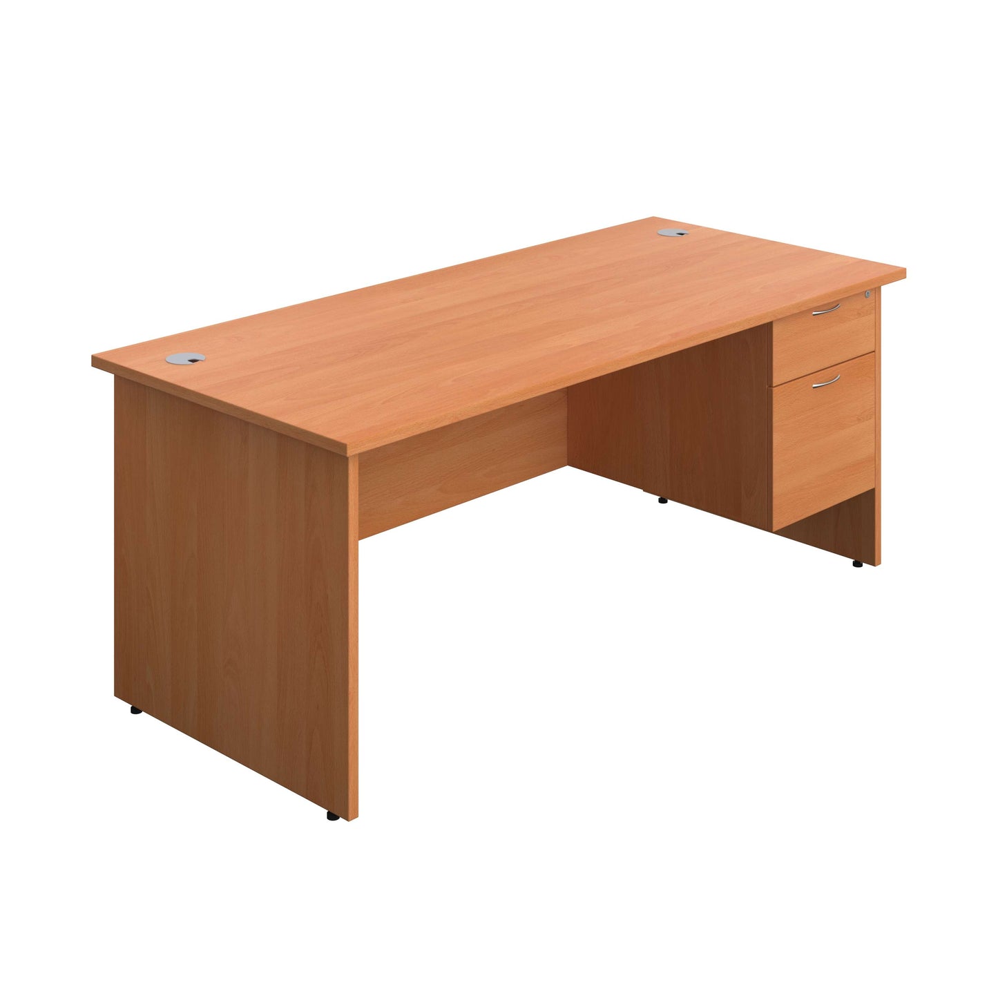 Panel Rectangular Desk + 2 Drawer Fixed Pedestal Bundle (FSC) | 1800X800 | Beech/Beech
