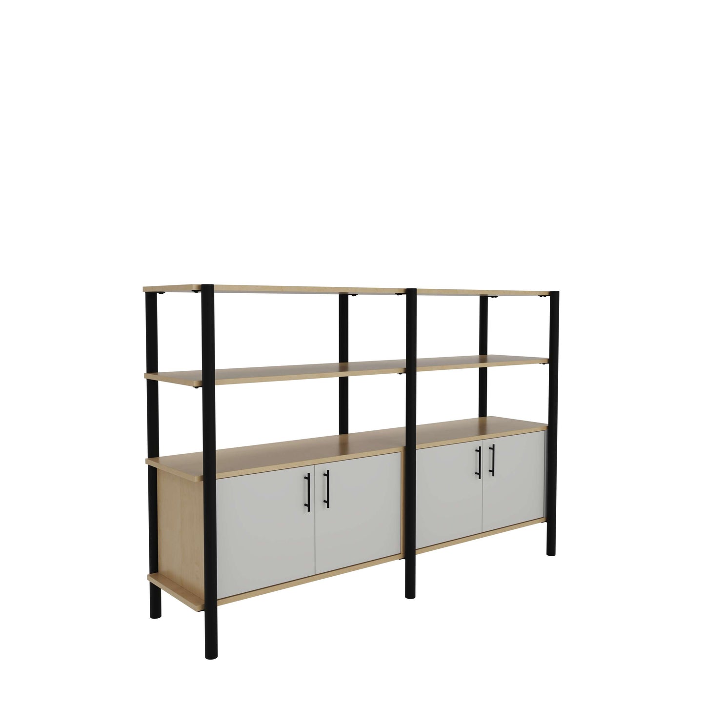 Pose Wooden Storage | 1800W X 460D X 1200H | Maple/Black
