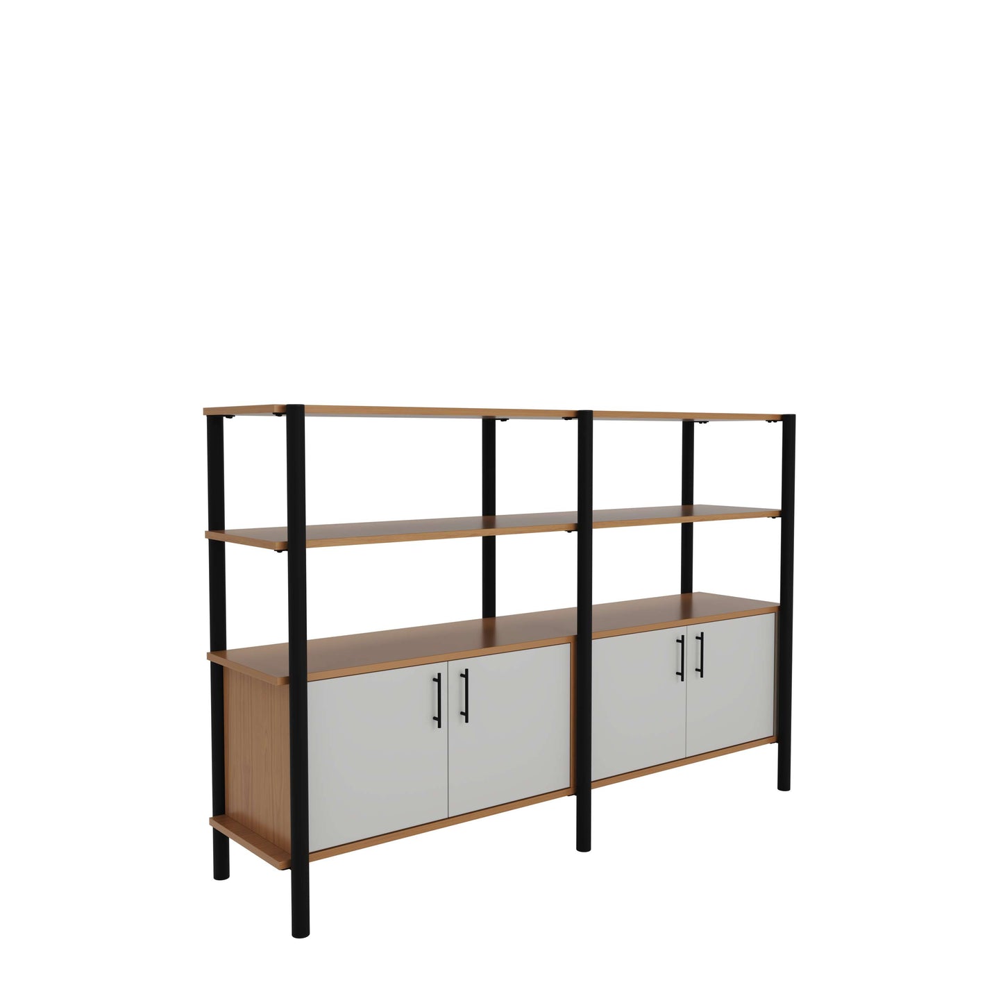 Pose Wooden Storage | 1800W X 460D X 1200H | Nova Oak/Black