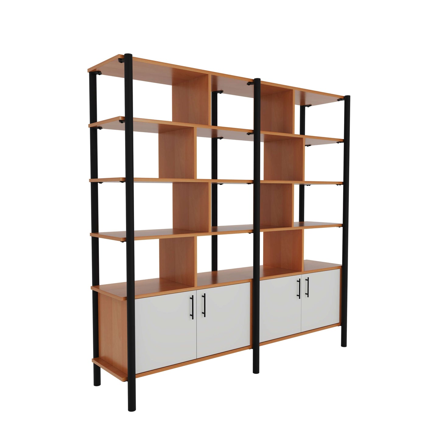 Pose Wooden Storage | 1800W X 460D X 1800H | Beech/Black