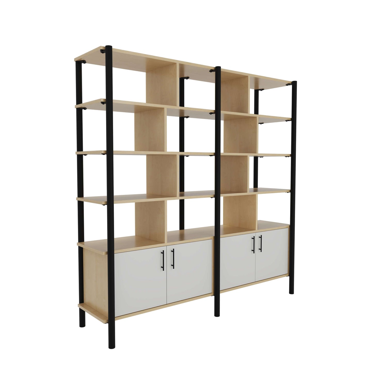 Pose Wooden Storage | 1800W X 460D X 1800H | Maple/Black