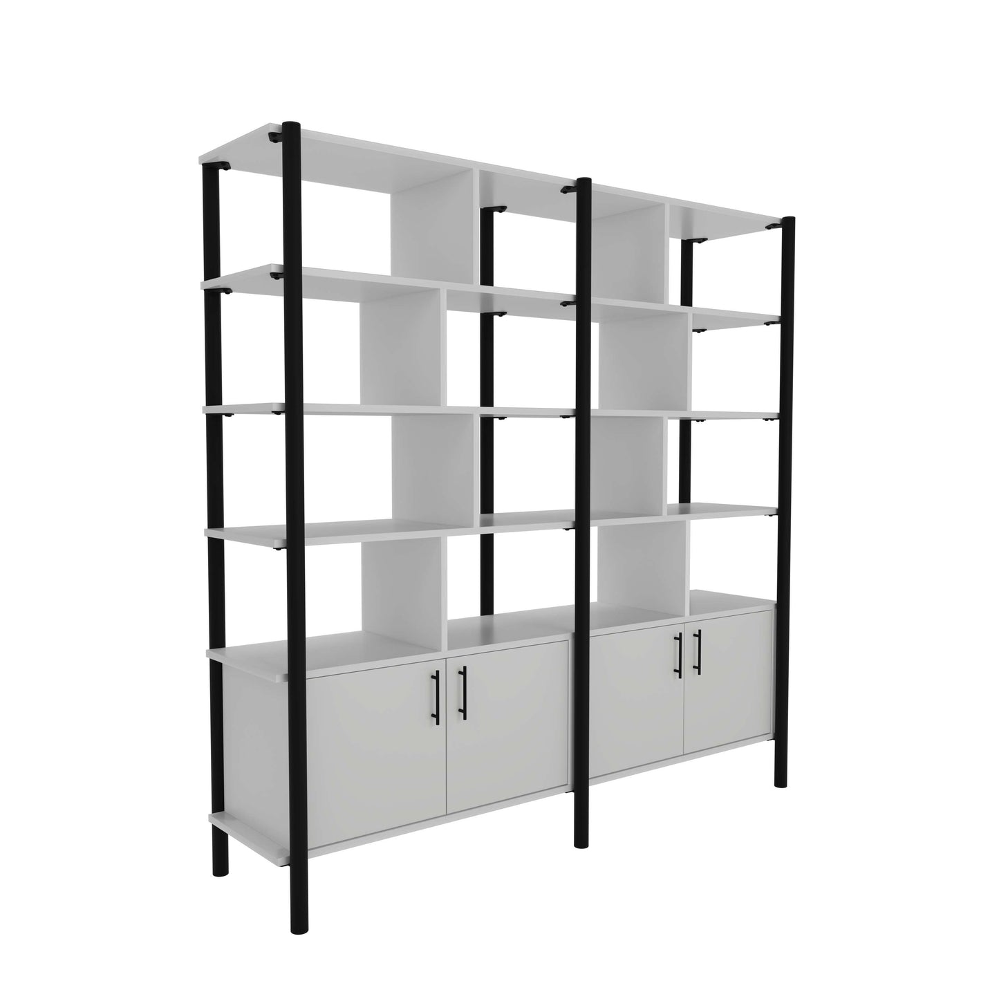 Pose Wooden Storage | 1800W X 460D X 1800H | White/Black