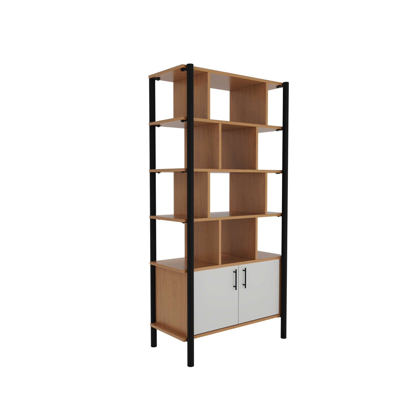 Pose Wooden Storage | 900W X 460D X 1800H | Nova Oak/Black
