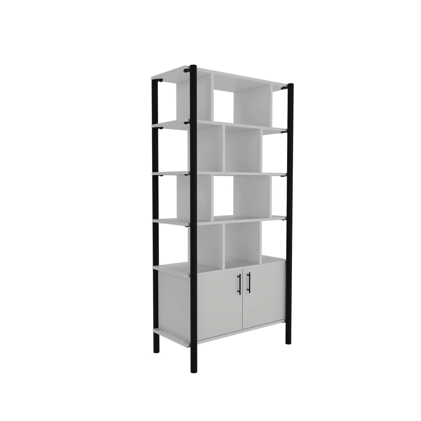 Pose Wooden Storage | 900W X 460D X 1800H | White/Black