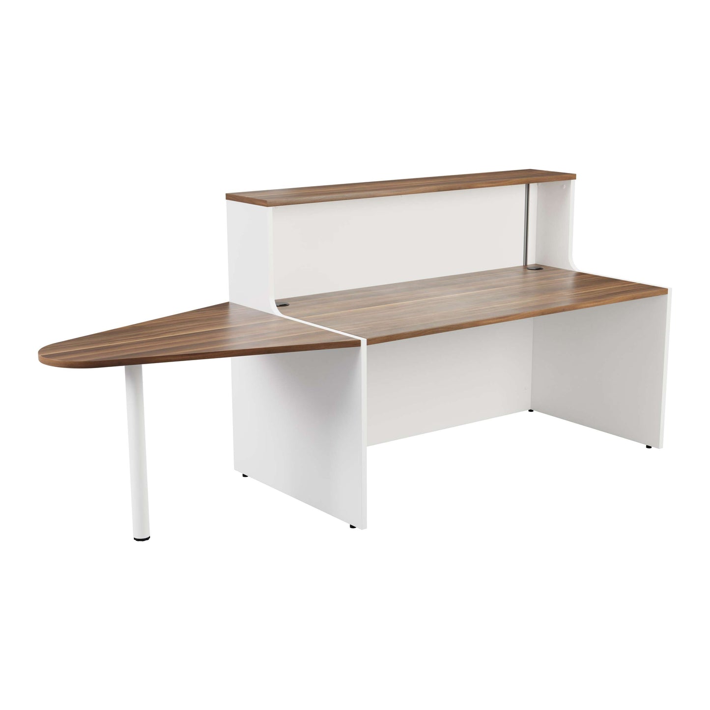 Reception Unit with Extension (FSC) | 1400 | Dark Walnut/White