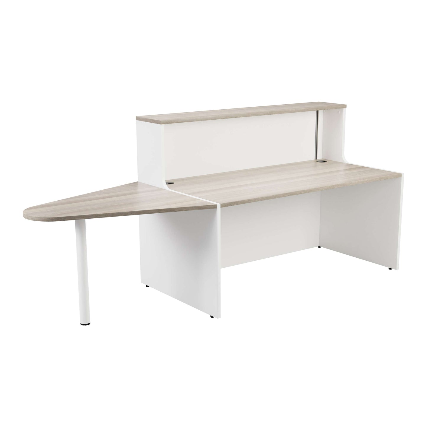 Reception Unit with Extension (FSC) | 1600 | Grey Oak/White
