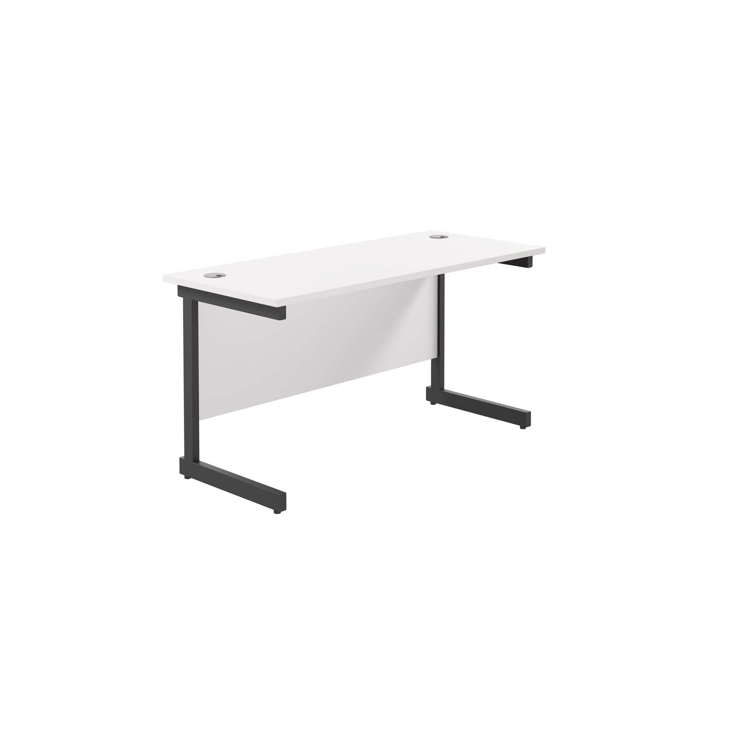 Single Upright Rectangular Desk: 600mm Deep (FSC) | 1200 X 600 | White/Black