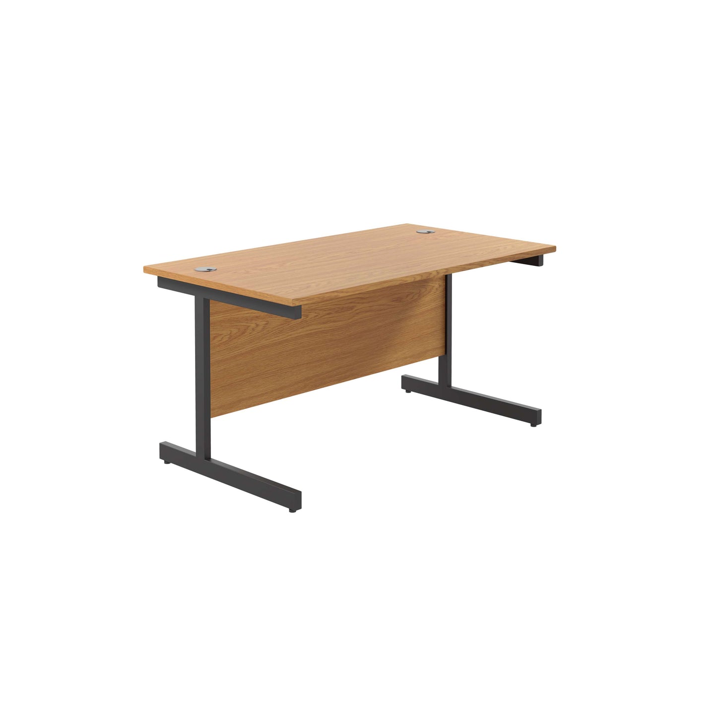 Single Upright Rectangular Desk: 800mm Deep (FSC) | 1200 X 800 | Nova Oak/Black