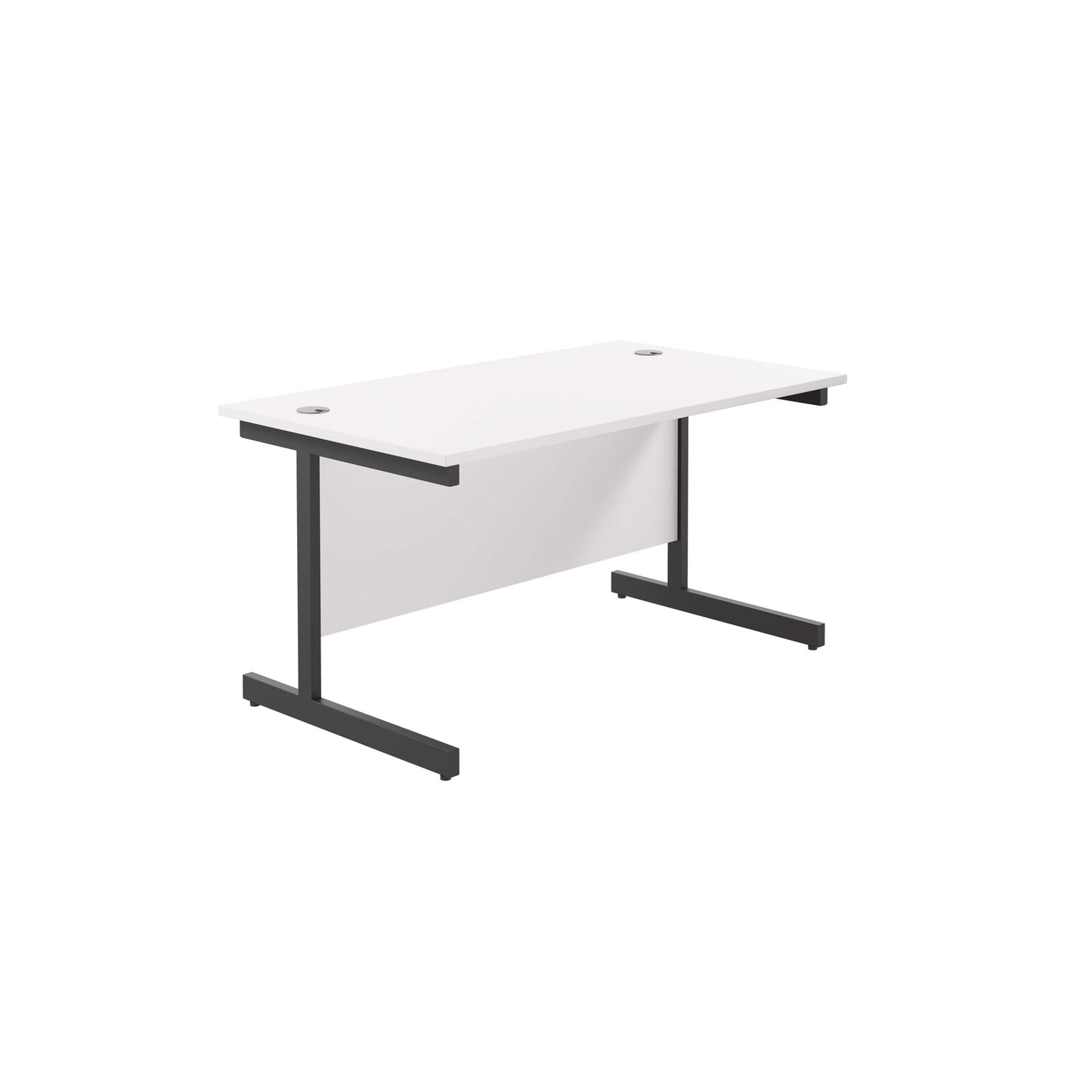 Single Upright Rectangular Desk: 800mm Deep (FSC) | 1200 X 800 | White/Black