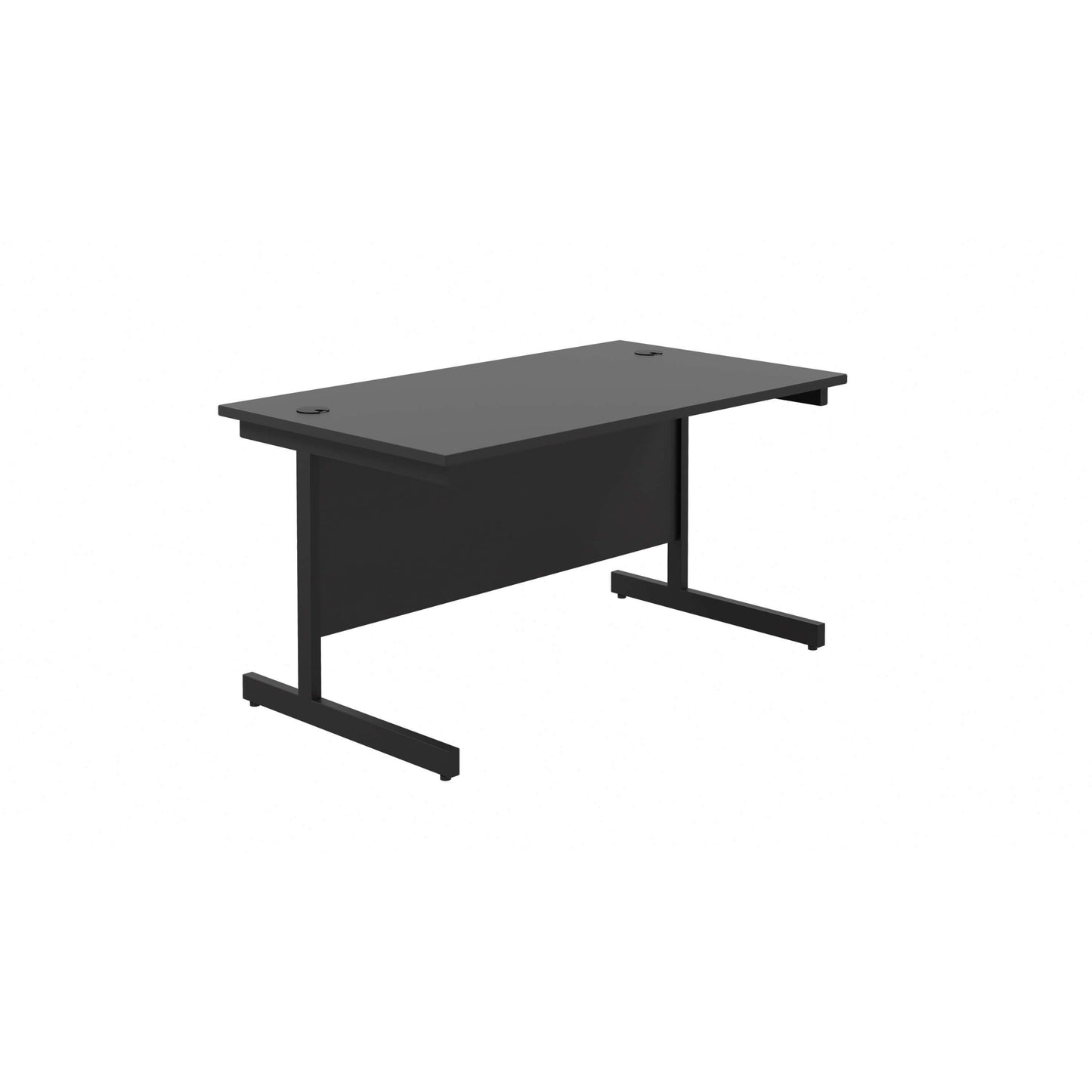 Single Upright Rectangular Desk: 800mm Deep (FSC) | 1400 X 800 | Black/Black