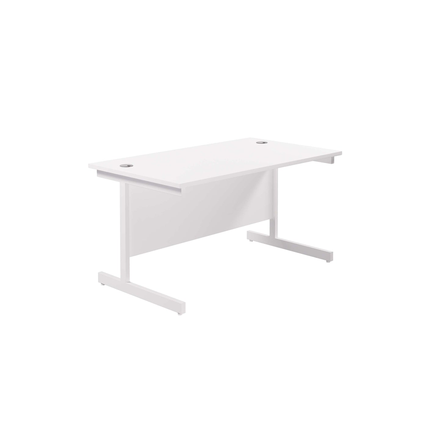 Single Upright Rectangular Desk: 800mm Deep (FSC) | 1400 X 800 | White/White