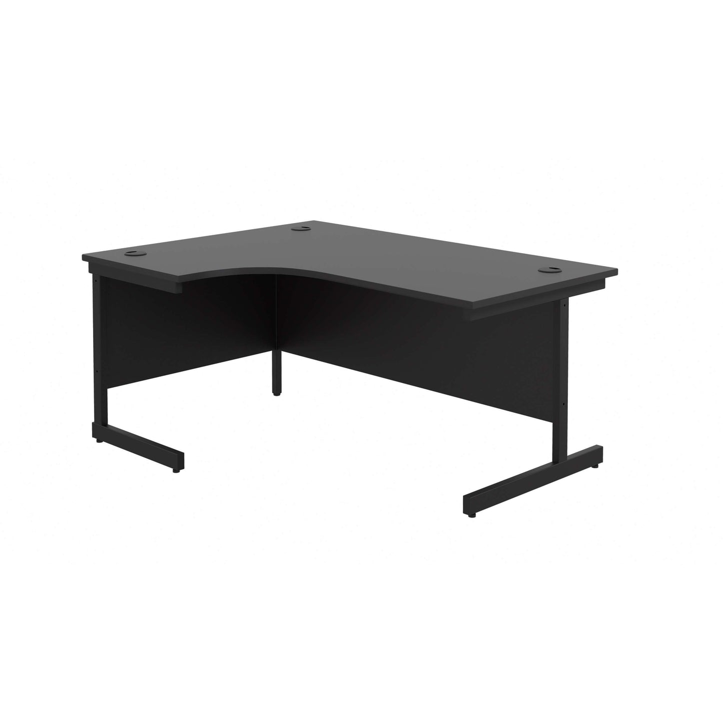 Single Upright Left Hand Radial Desk (FSC) | 1600 X 1200 | Black/Black