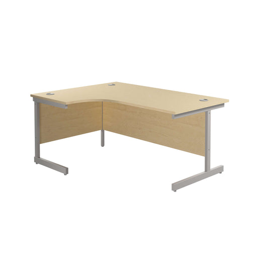 Single Upright Left Hand Radial Desk (FSC) | 1600 X 1200 | Maple/Silver