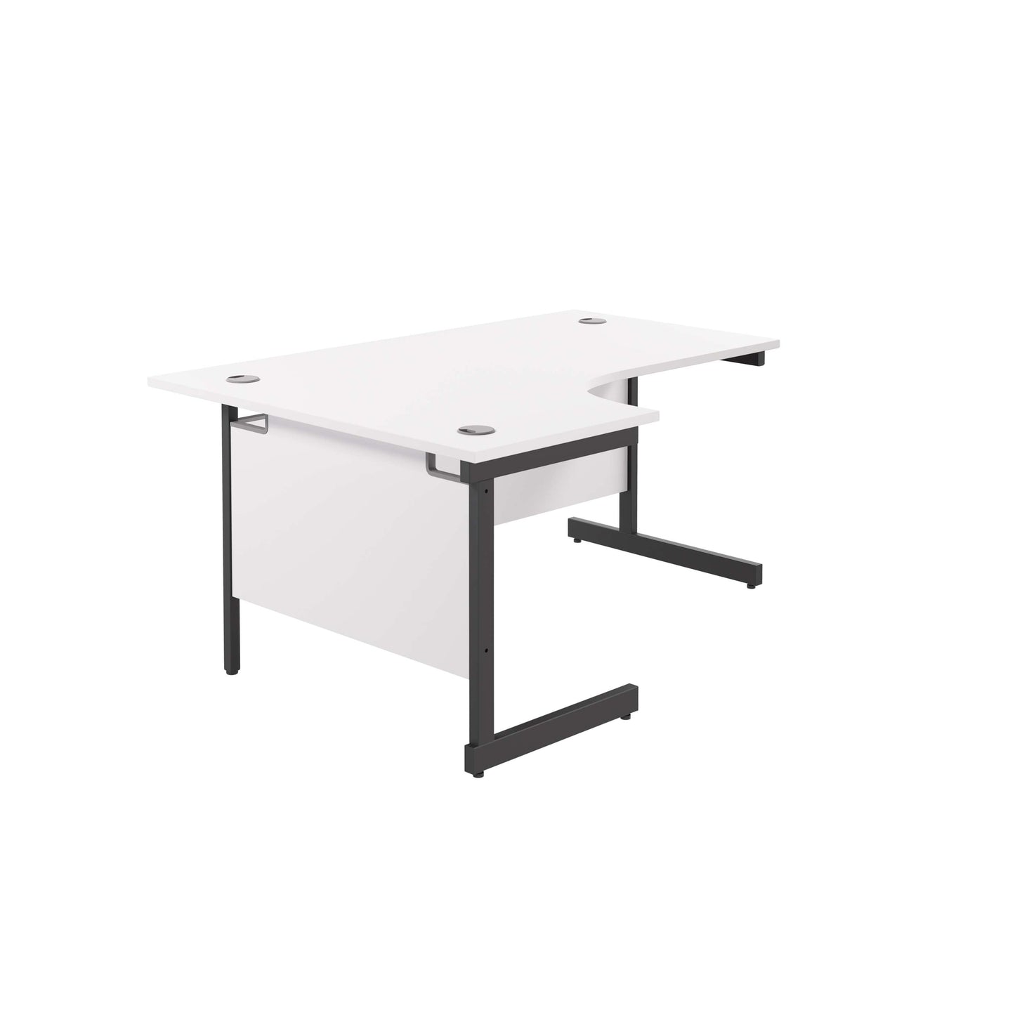 Single Upright Left Hand Radial Desk (FSC) | 1600 X 1200 | White/Black