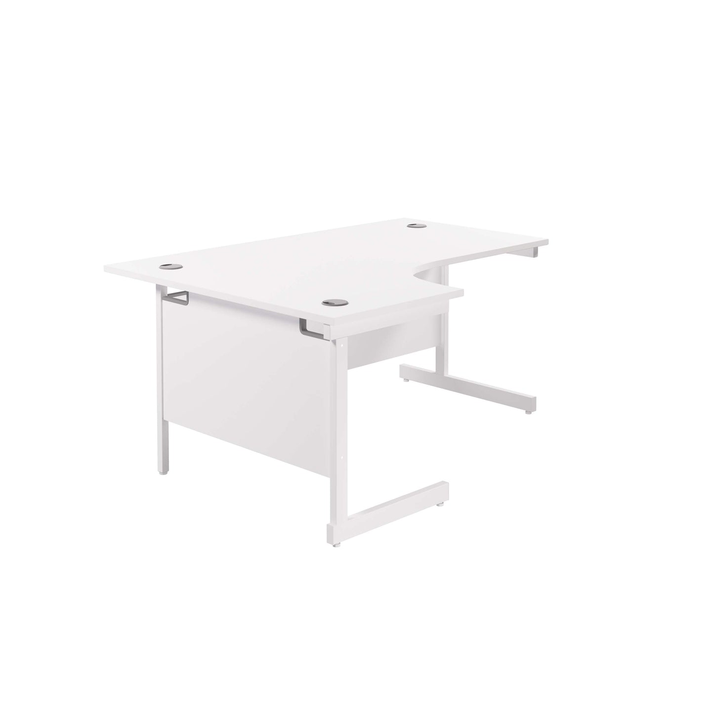 Single Upright Left Hand Radial Desk (FSC) | 1600 X 1200 | White/White