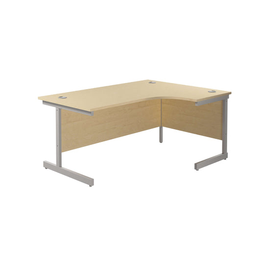 Single Upright Right Hand Radial Desk (FSC) | 1600 X 1200 | Maple/Silver