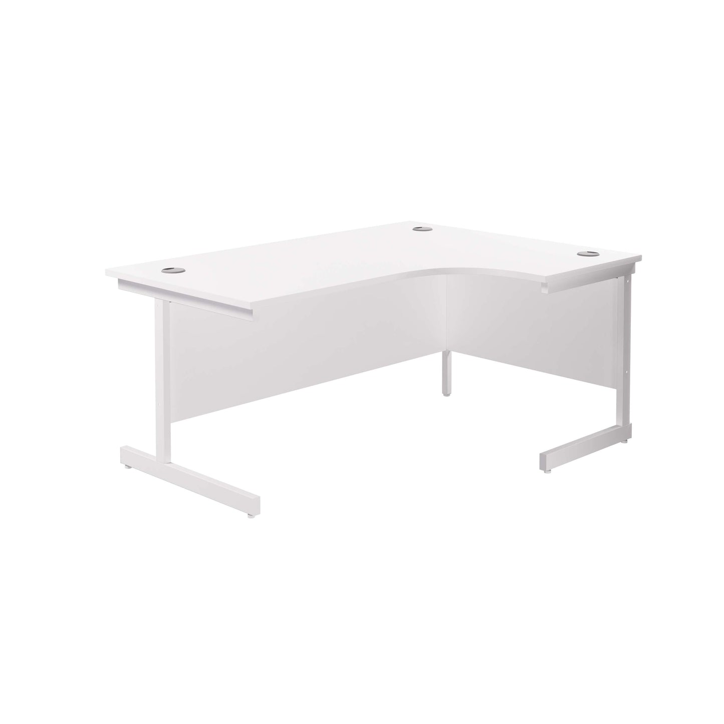 Single Upright Right Hand Radial Desk (FSC) | 1600 X 1200 | White/White