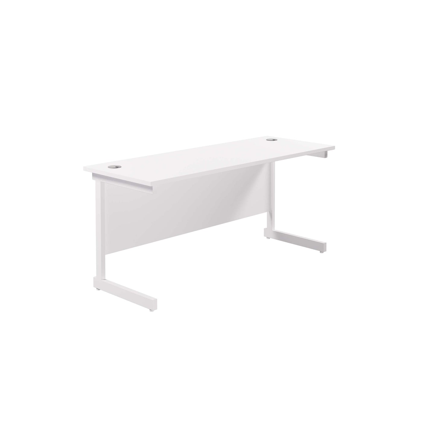 Single Upright Rectangular Desk: 600mm Deep (FSC) | 1600 X 600 | White/White