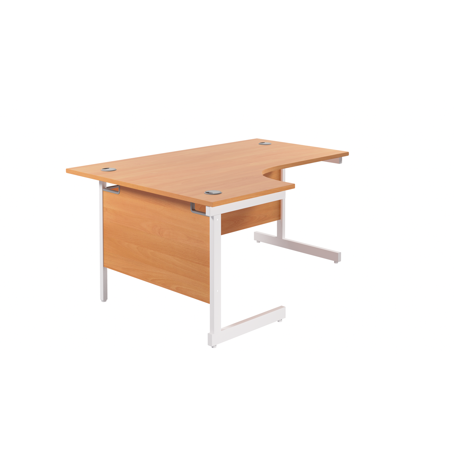 Single Upright Left Hand Radial Desk (FSC) | 1800 X 1200 | Beech/White