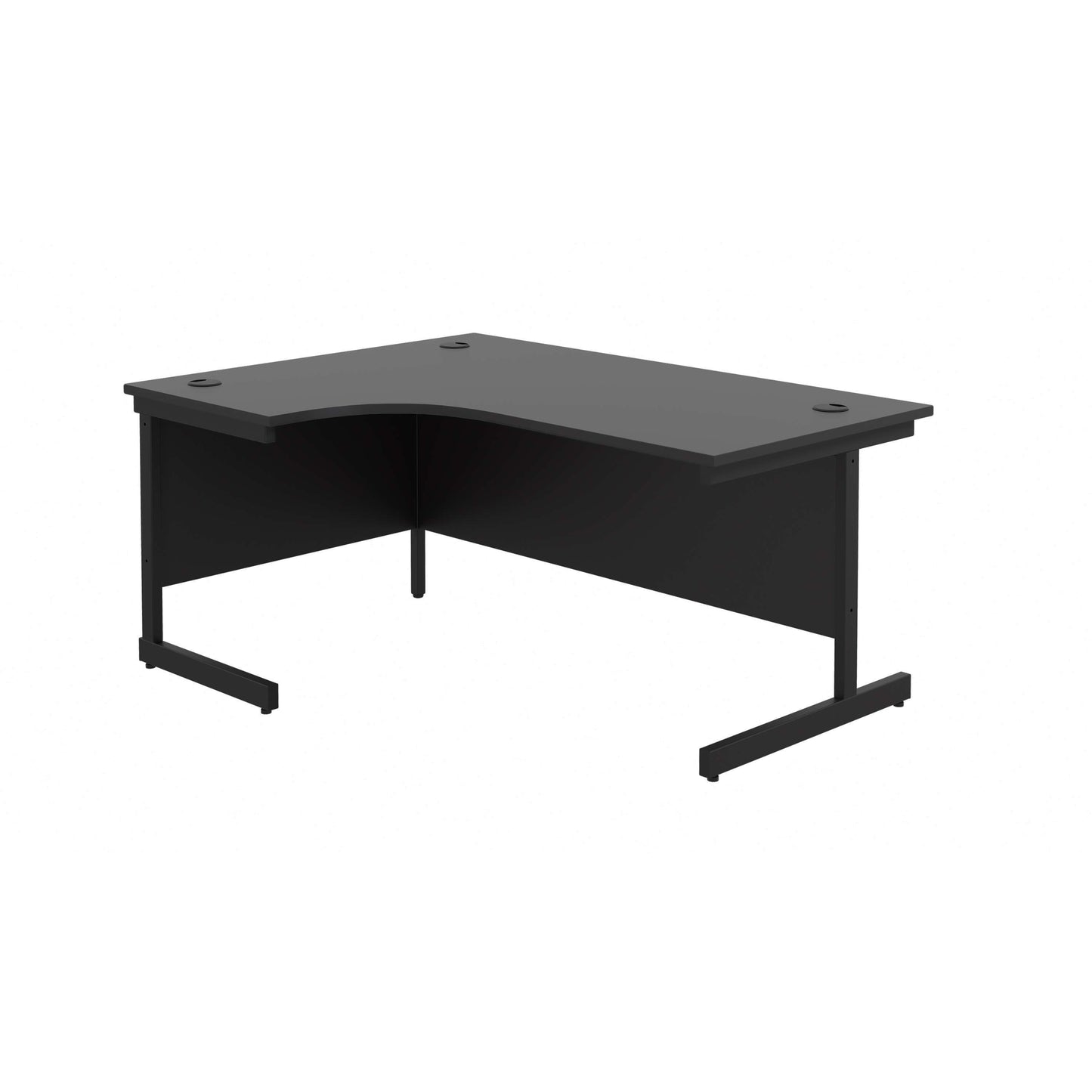 Single Upright Left Hand Radial Desk (FSC) | 1800 X 1200 | Black/Black
