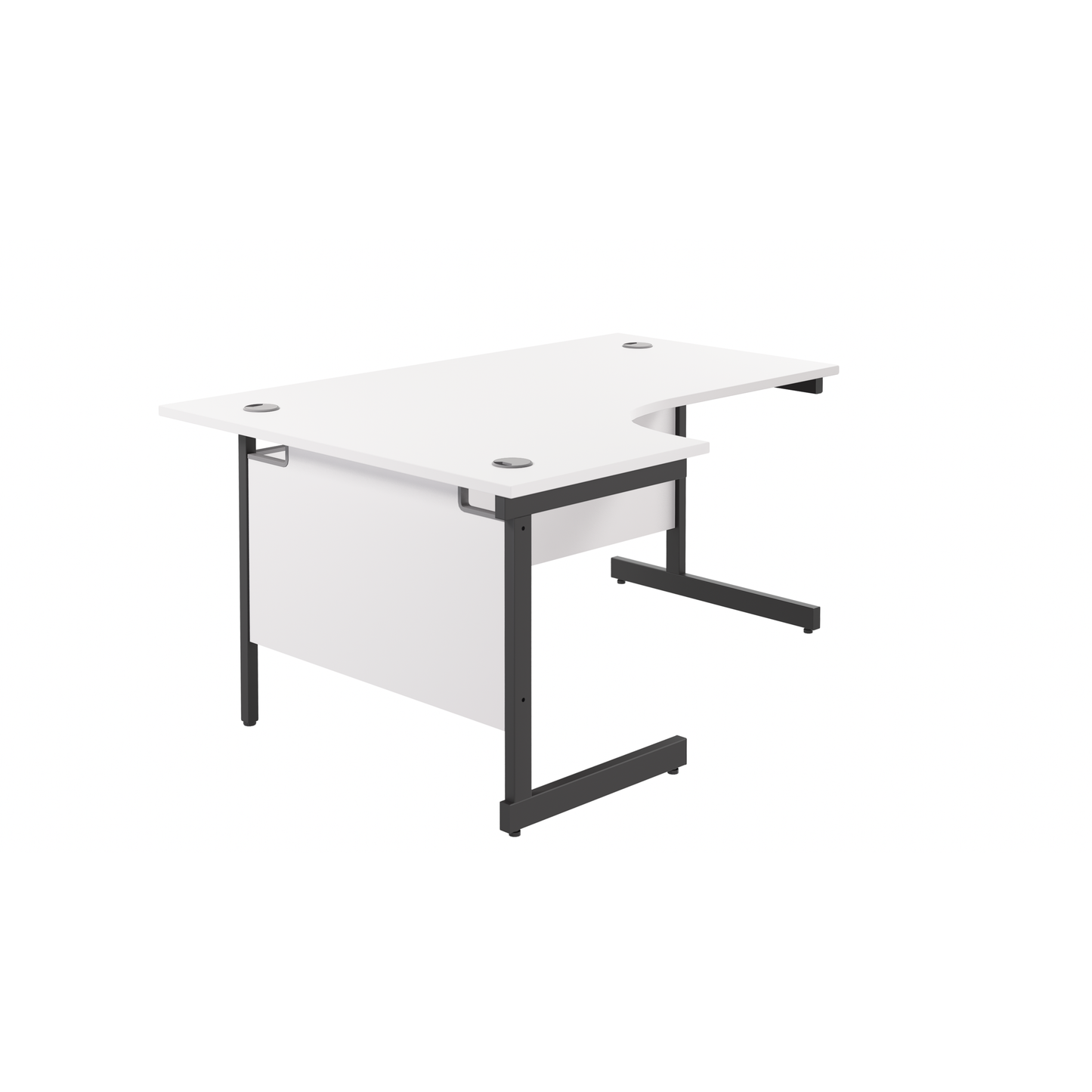 Single Upright Left Hand Radial Desk (FSC) | 1800 X 1200 | White/Black