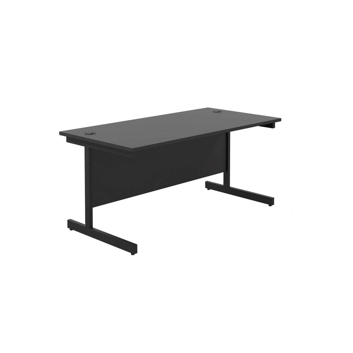 Single Upright Rectangular Desk: 800mm Deep (FSC) | 1800 X 800 | Black/Black