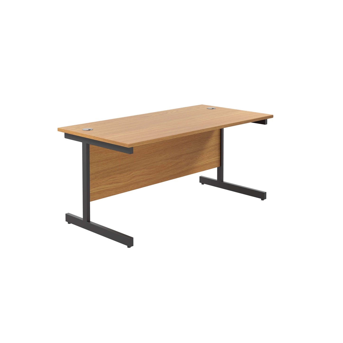 Single Upright Rectangular Desk: 800mm Deep (FSC) | 1800 X 800 | Nova Oak/Black