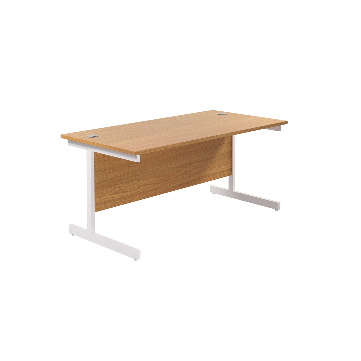 Single Upright Rectangular Desk: 800mm Deep (FSC) | 1800 X 800 | Nova Oak/White