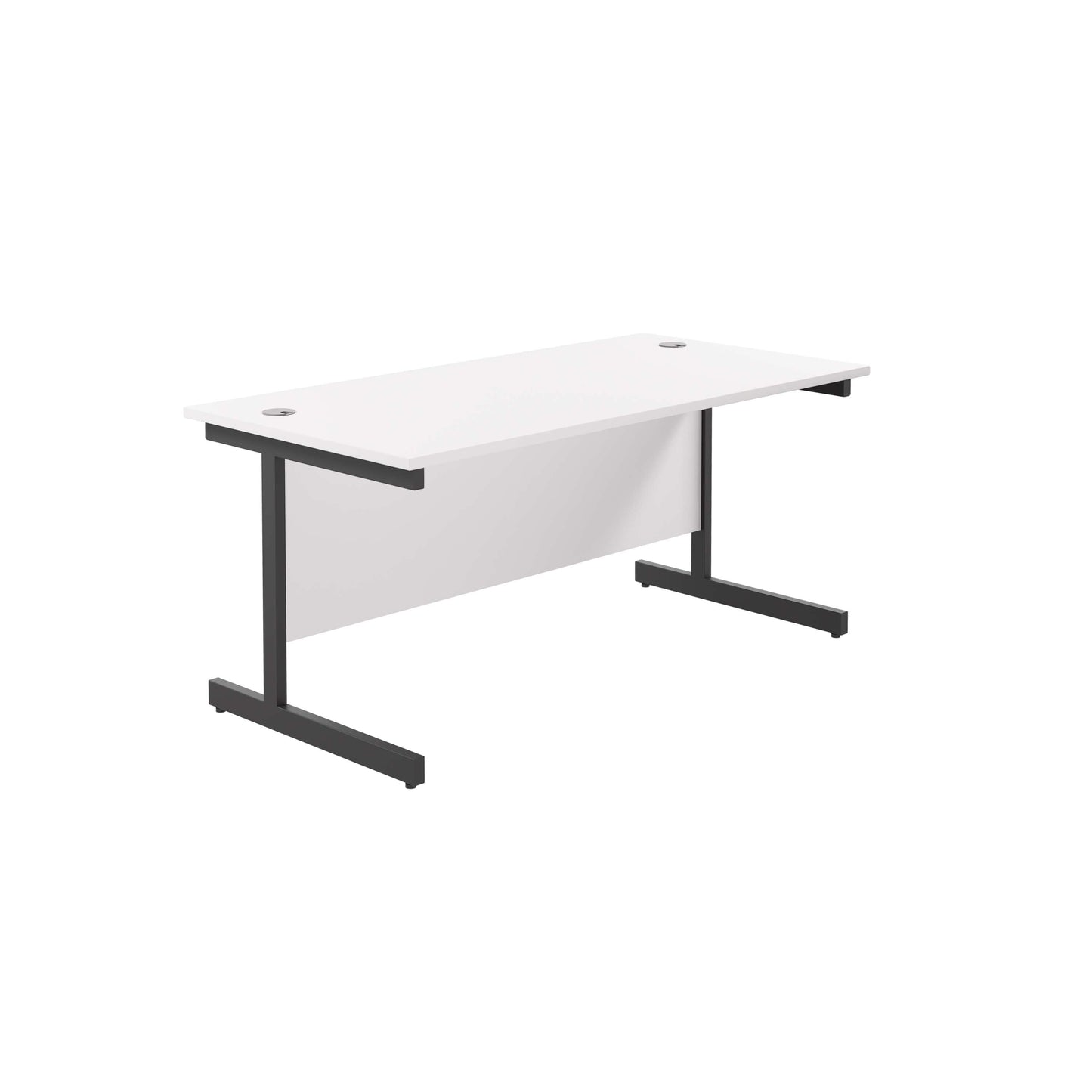 Single Upright Rectangular Desk: 800mm Deep (FSC) | 1800 X 800 | White/Black