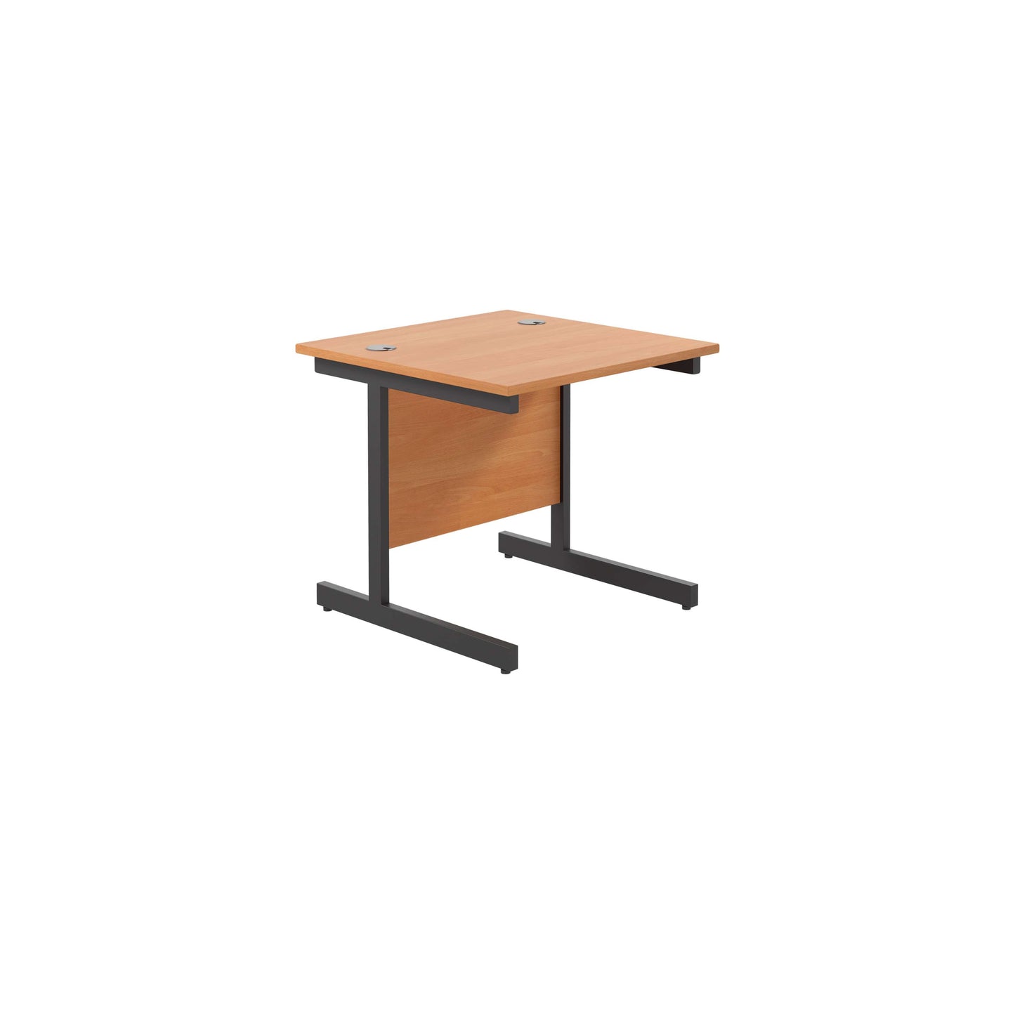 Single Upright Rectangular Desk: 800mm Deep (FSC) | 800 X 800 | Beech/Black