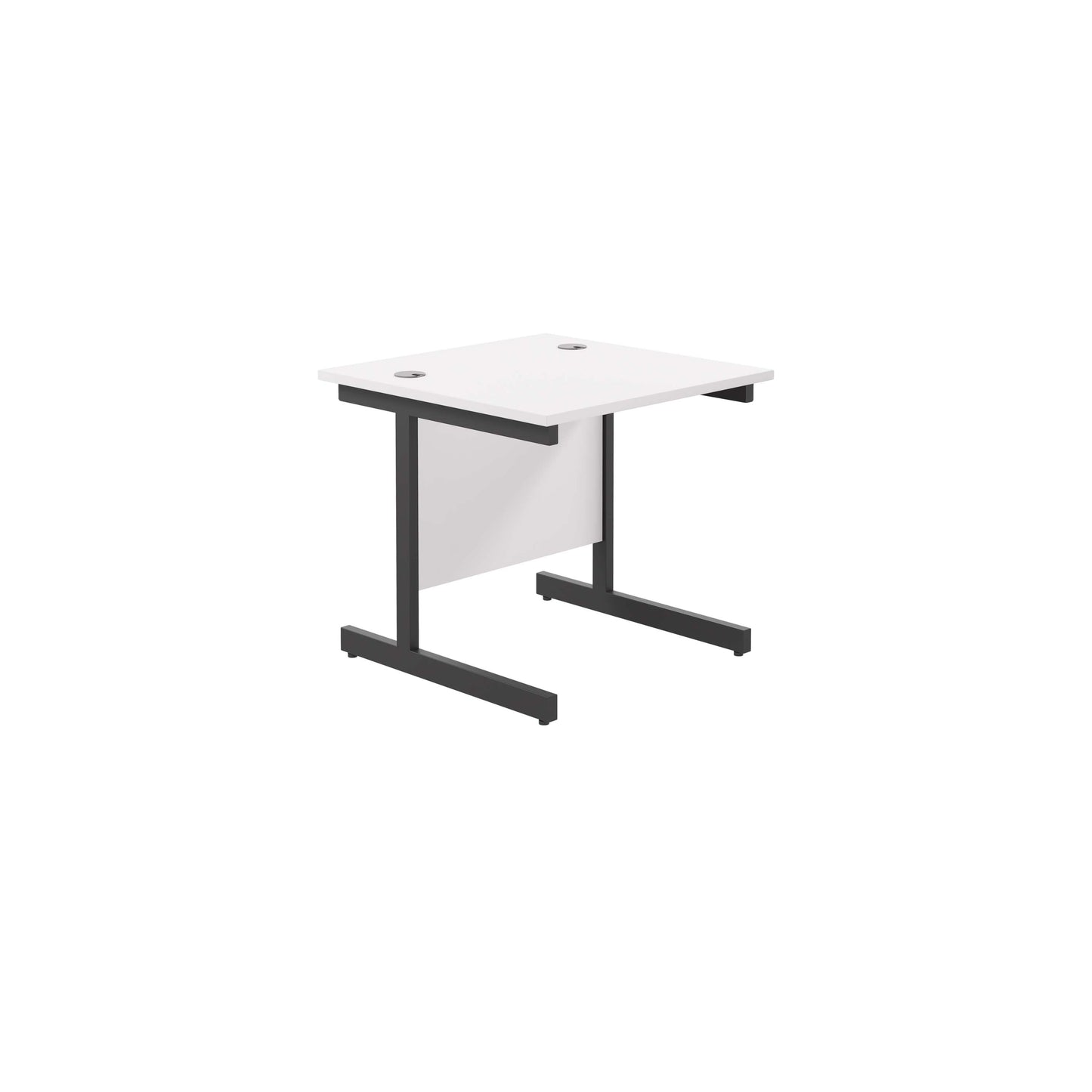 Single Upright Rectangular Desk: 800mm Deep (FSC) | 800 X 800 | White/Black