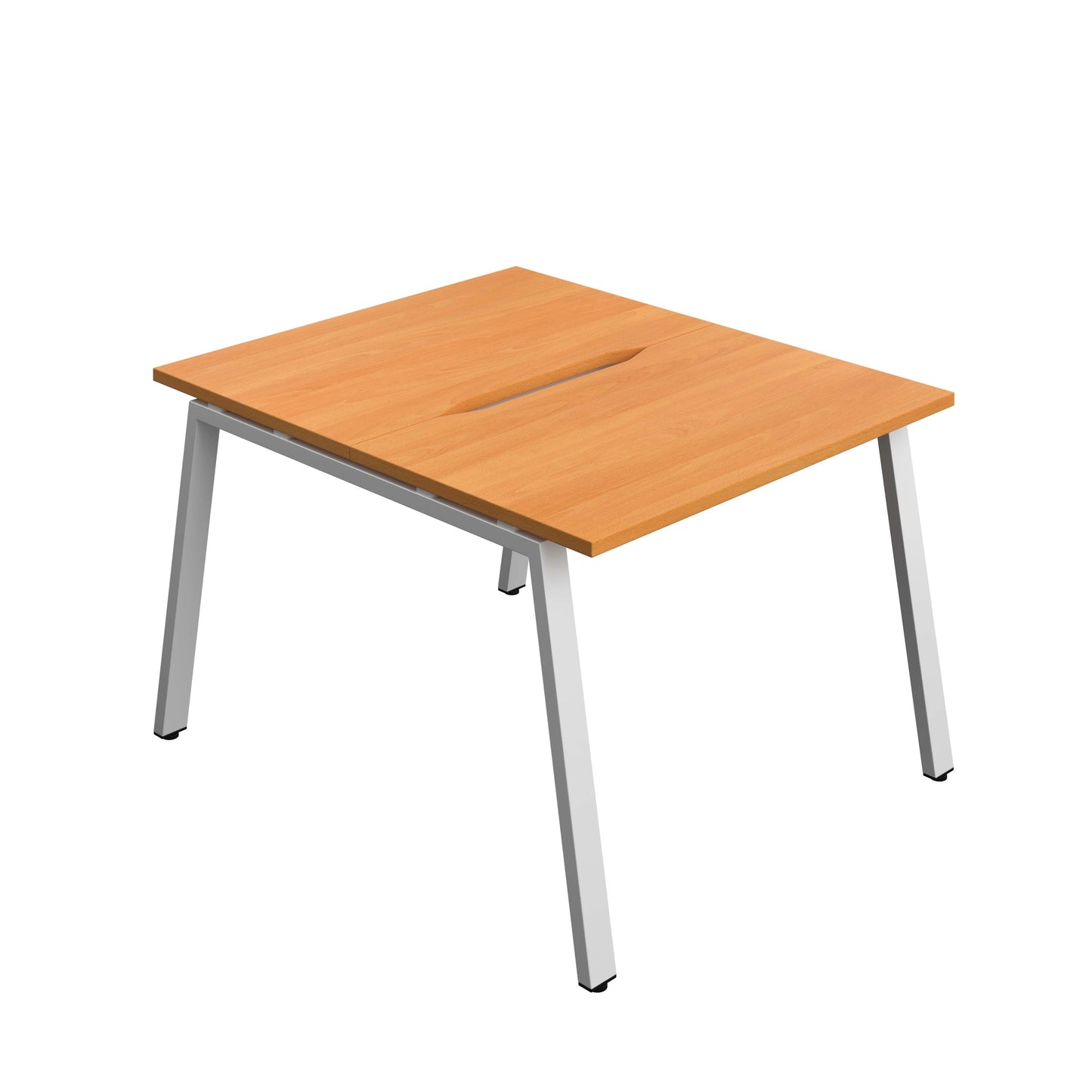 Synergy Bench with Cut Out: 2 Person (FSC) : A-Frame Leg : 1000 | 600 | Beech/Silver