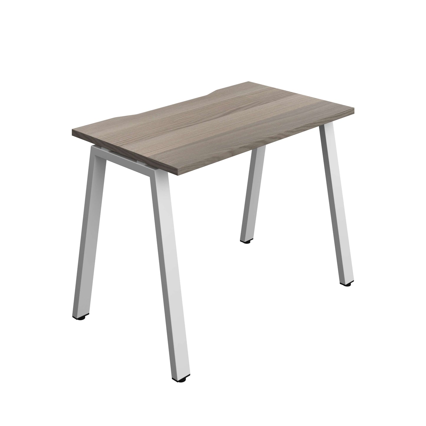 Synergy Bench with Cut Out: 1 Person (FSC) : A-Frame Leg : 1000 | 600 | Grey Oak/Silver