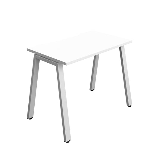 Synergy Bench with Cut Out: 1 Person (FSC) : A-Frame Leg : 1000 | 600 | White/Silver