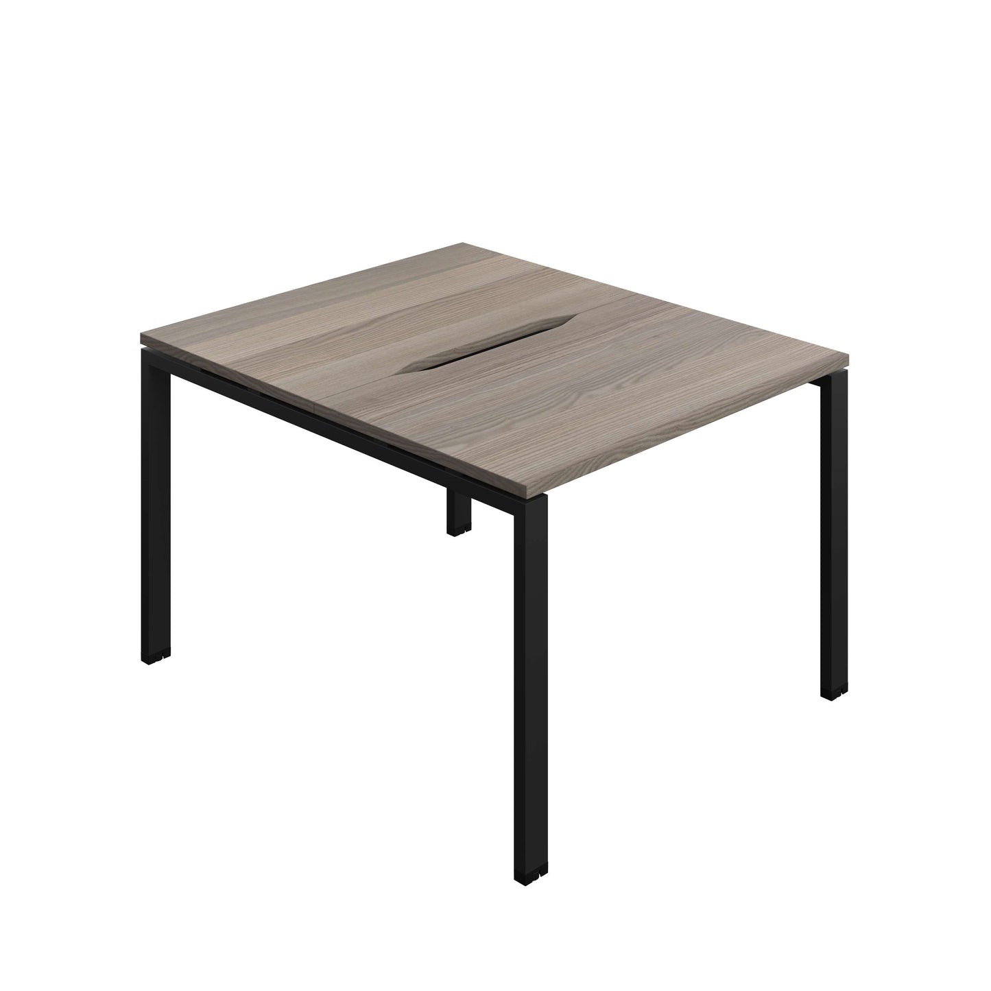 Synergy Bench with Cut Out: 2 Person (FSC) : Goal Post Leg : 1000 | 600 | Grey Oak/Black