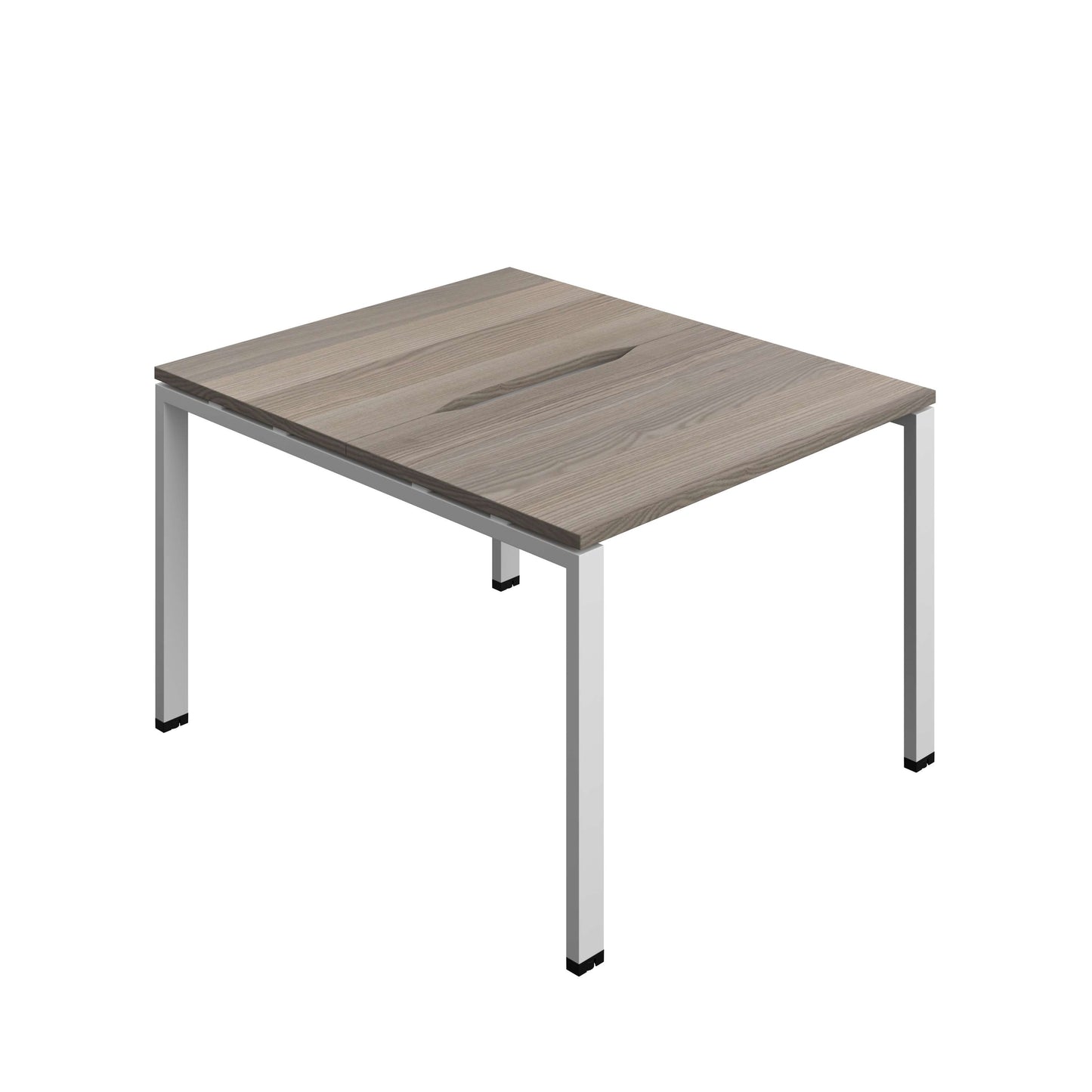 Synergy Bench with Cut Out: 2 Person (FSC) : Goal Post Leg : 1000 | 600 | Grey Oak/Silver