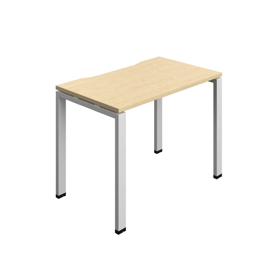 Synergy Bench with Cut Out: 1 Person (FSC) : Goal Post Leg : 1000 | 600 | Maple/Silver
