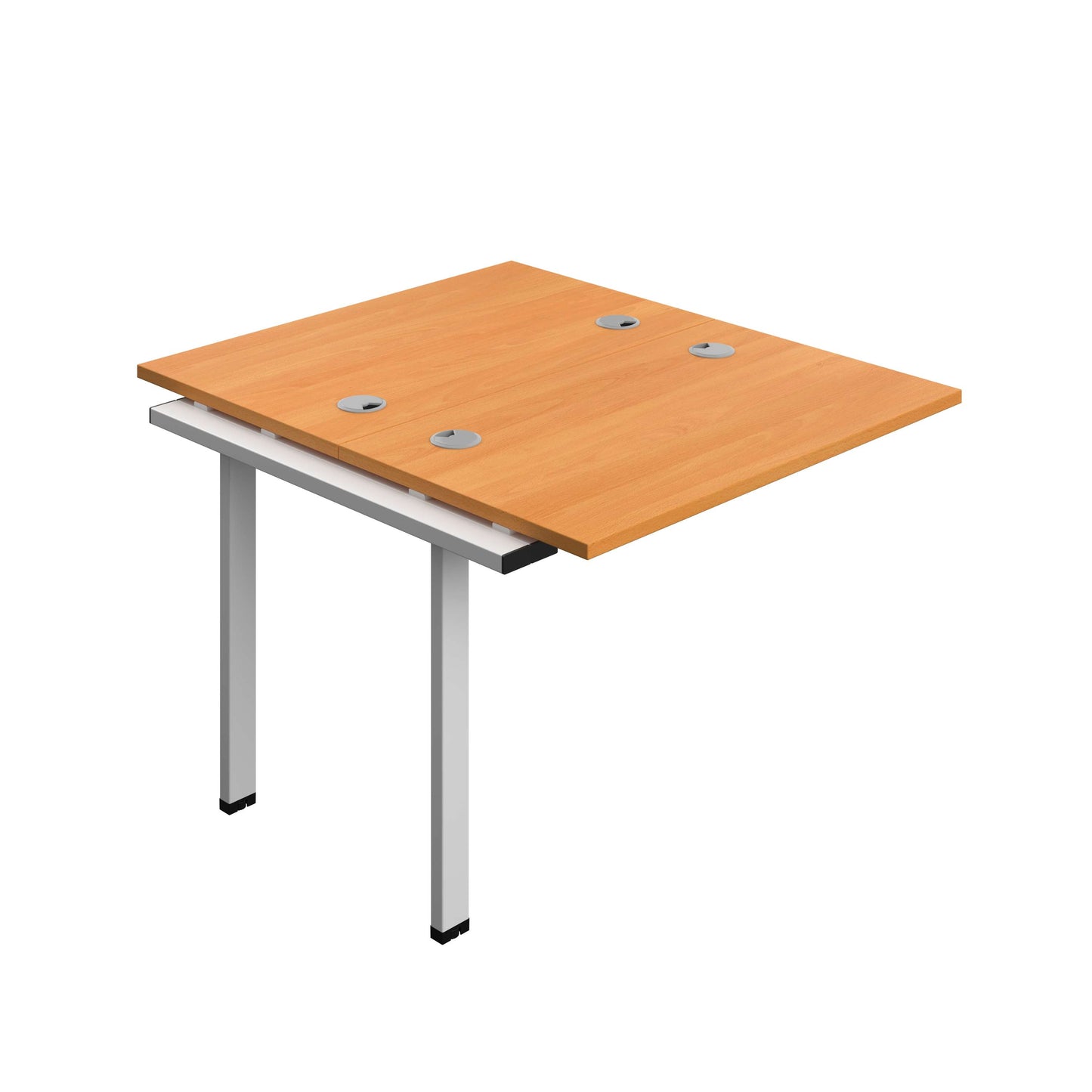 Synergy Bench Extension with Cable Ports: 2 Person (FSC) : 1000 | 600 | Beech/Silver