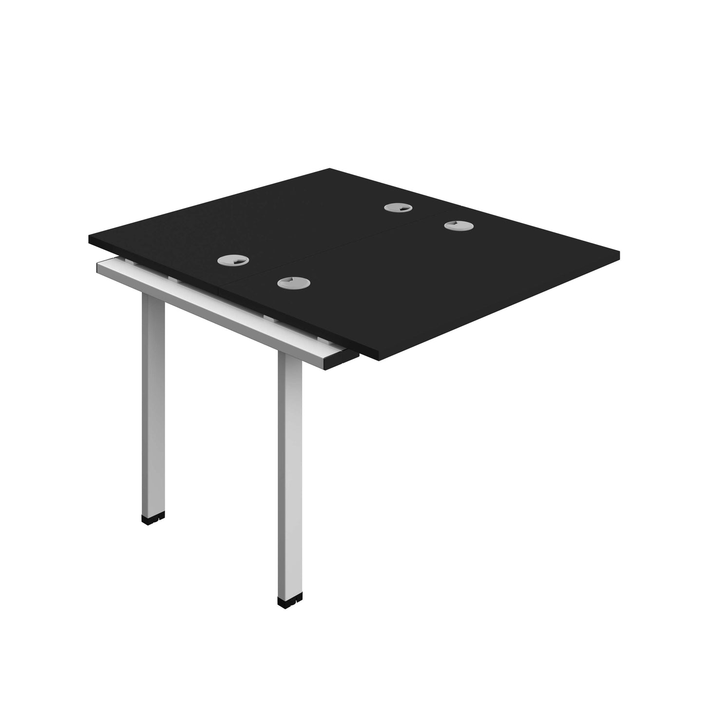 Synergy Bench Extension with Cable Ports: 2 Person (FSC) : 1000 | 600 | Black/Silver