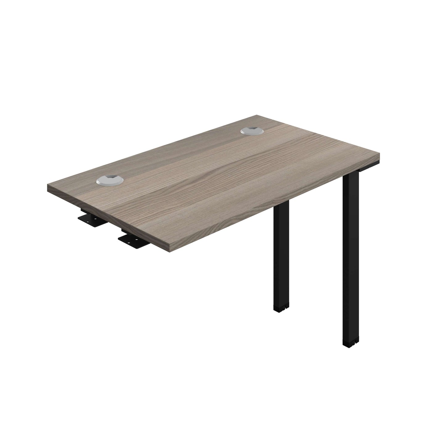 Synergy Bench Extension with Cable Ports: 1 Person (FSC) : 1000 | 600 | Grey Oak/Black