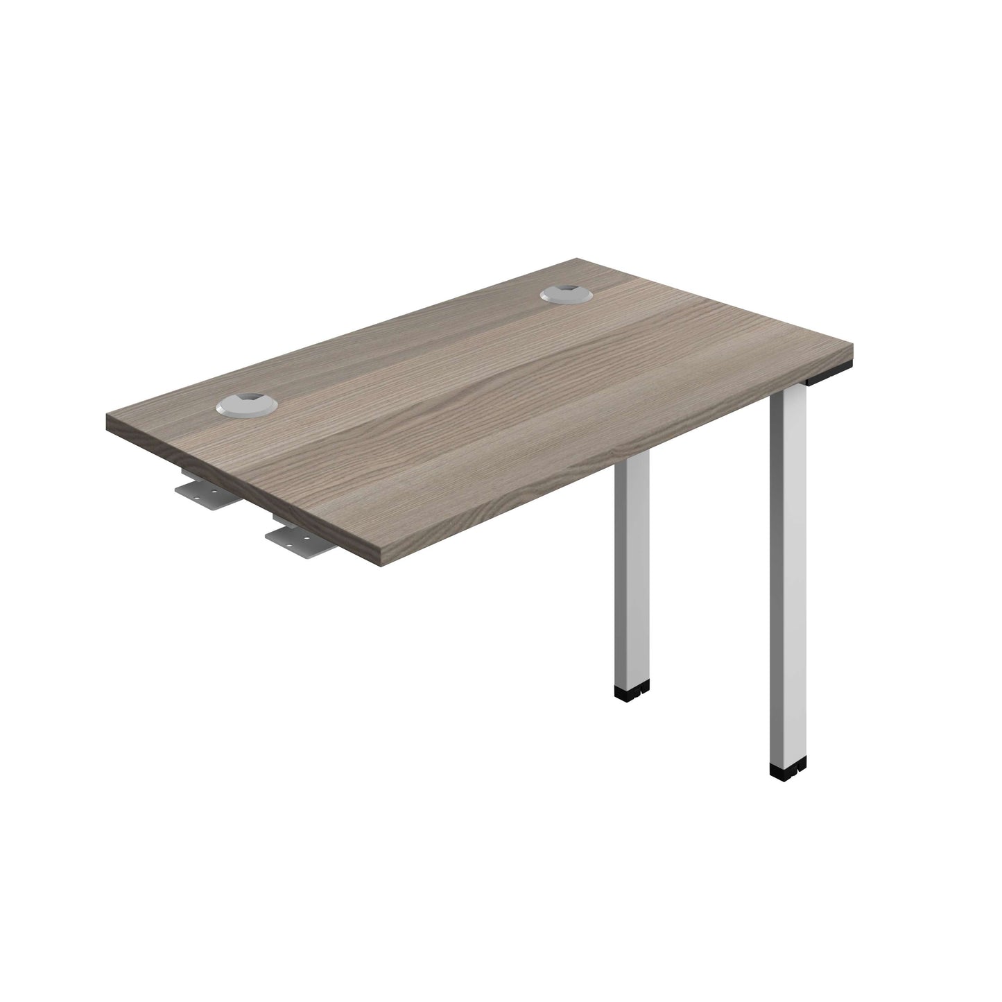 Synergy Bench Extension with Cable Ports: 1 Person (FSC) : 1000 | 600 | Grey Oak/Silver