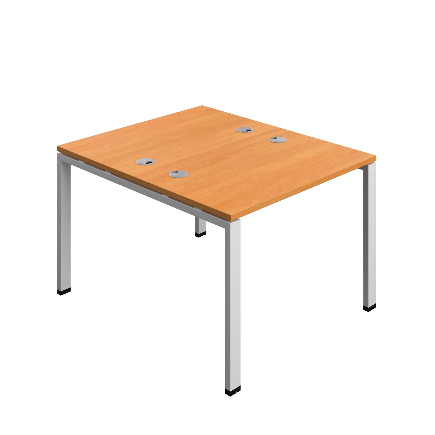 Synergy Bench with Cable Ports: 2 Person (FSC) : Goal Post Leg : 1000 | 600 | Beech/Silver