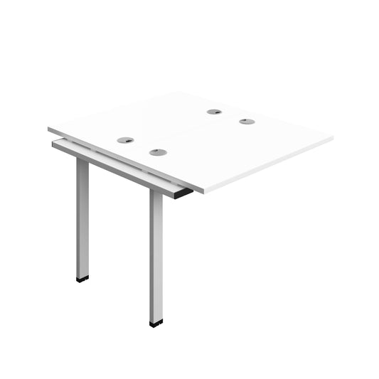 Synergy Bench Extension with Cable Ports: 2 Person (FSC) : 1000 | 600 | White/Silver