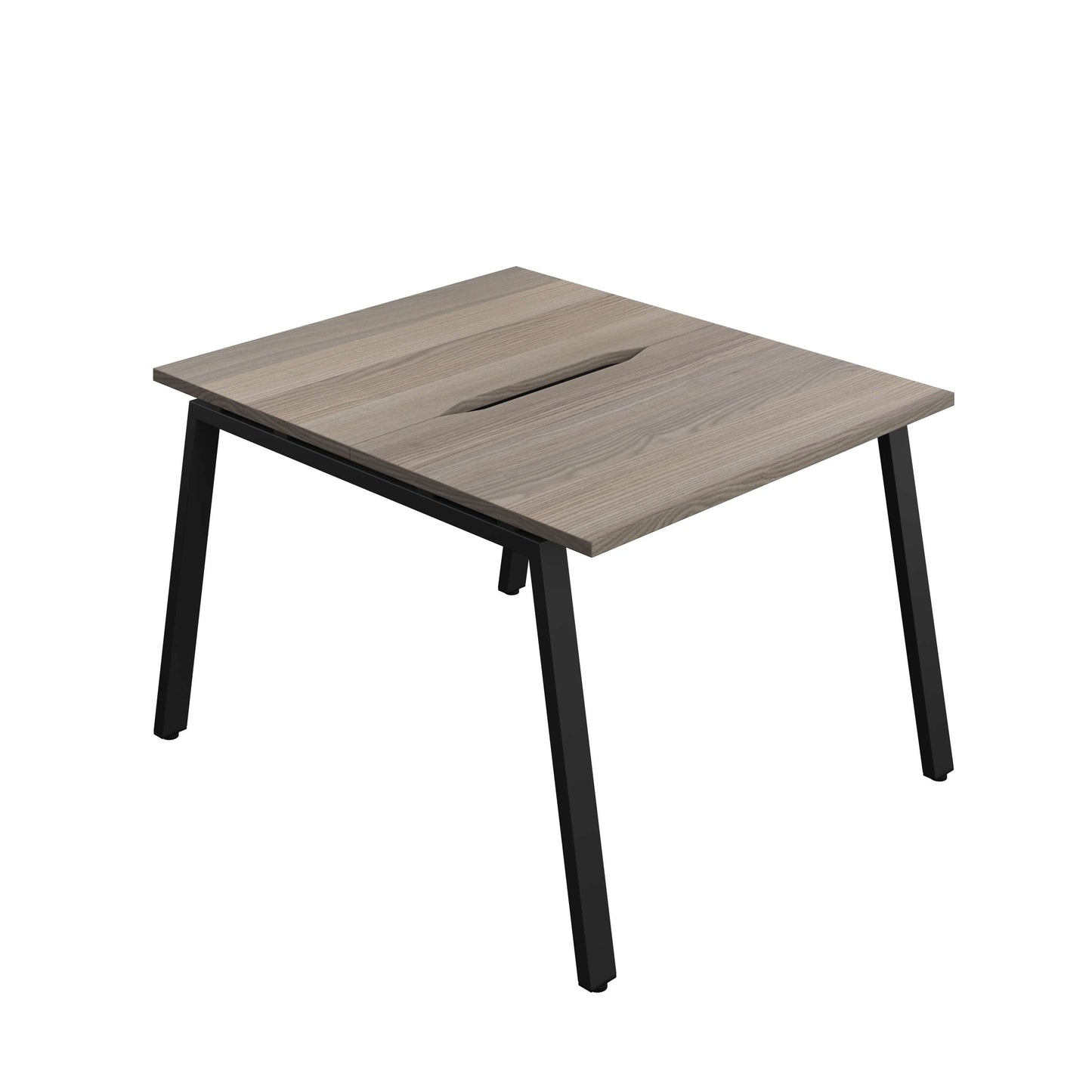 Synergy Bench with Cut Out: 2 Person (FSC) : A-Frame Leg : 1000 | 700 | Grey Oak/Black