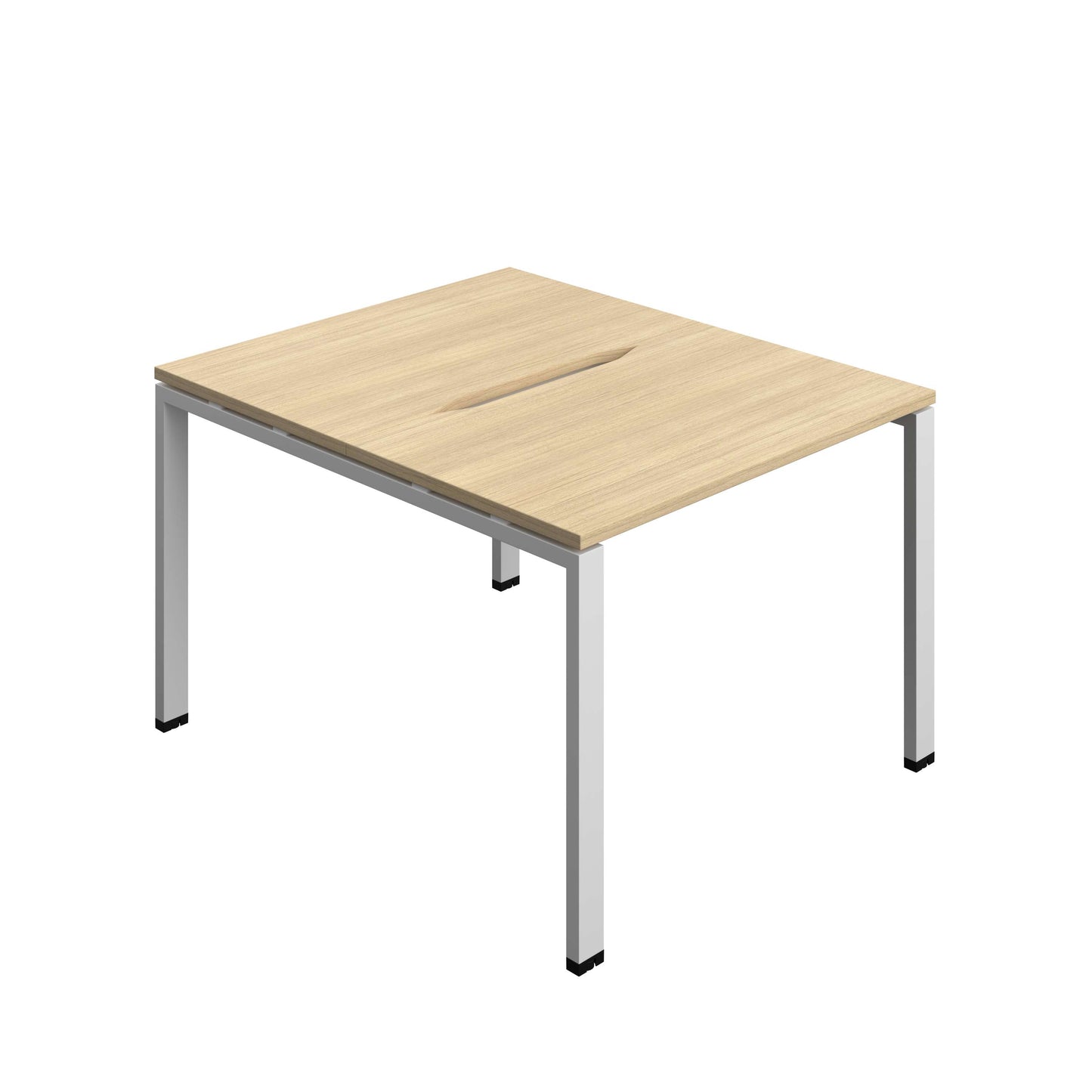 Synergy Bench with Cut Out: 2 Person (FSC) : Goal Post Leg : 1000 | 700 | Nova Oak/Silver
