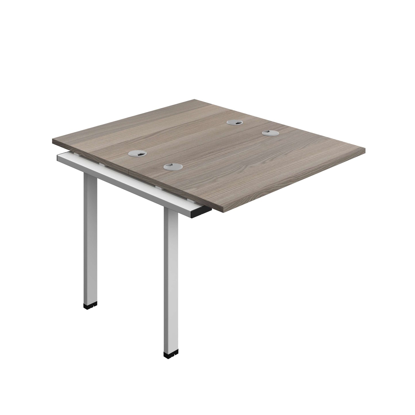 Synergy Bench Extension with Cable Ports: 2 Person (FSC) : 1000 | 700 | Grey Oak/Silver