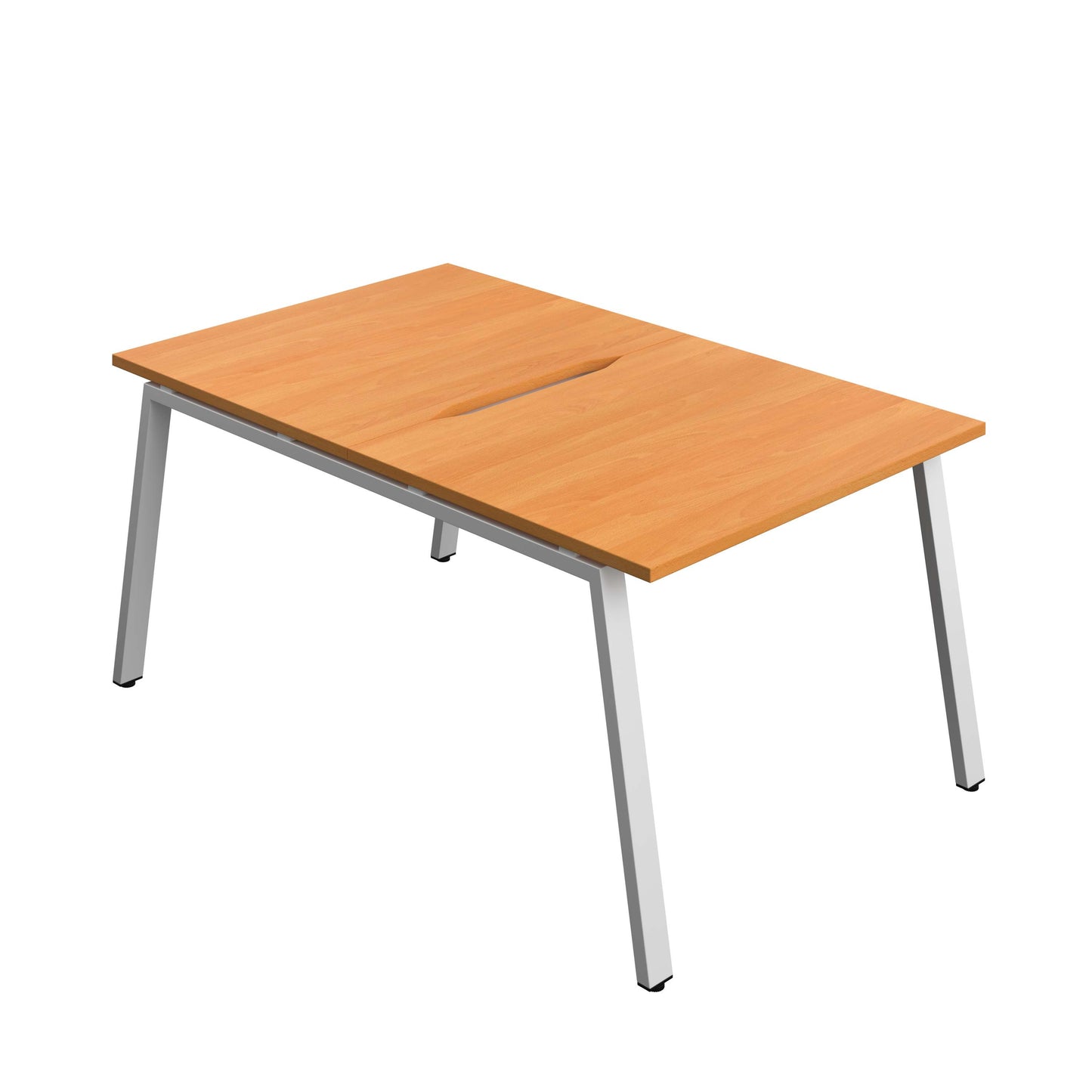 Synergy Bench with Cut Out: 2 Person (FSC) : A-Frame Leg : 1000 | 800 | Beech/Silver