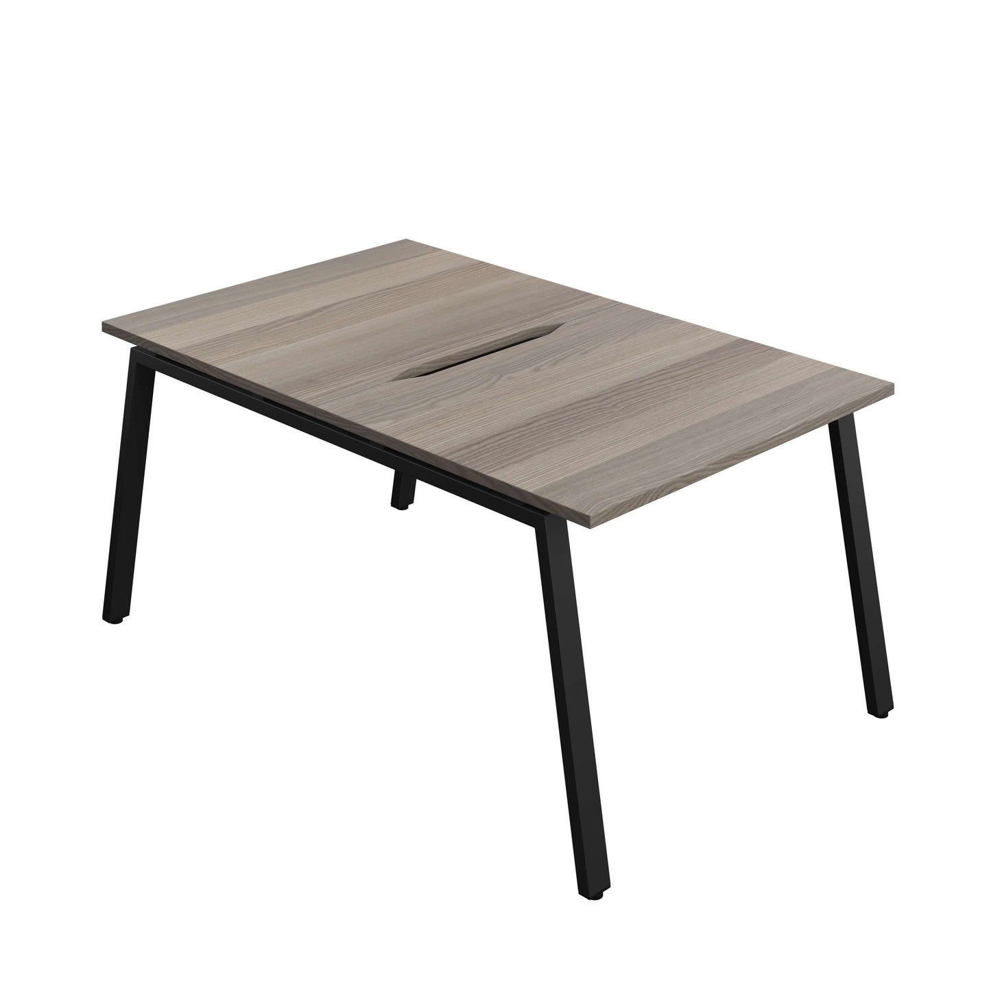 Synergy Bench with Cut Out: 2 Person (FSC) : A-Frame Leg : 1000 | 800 | Grey Oak/Black