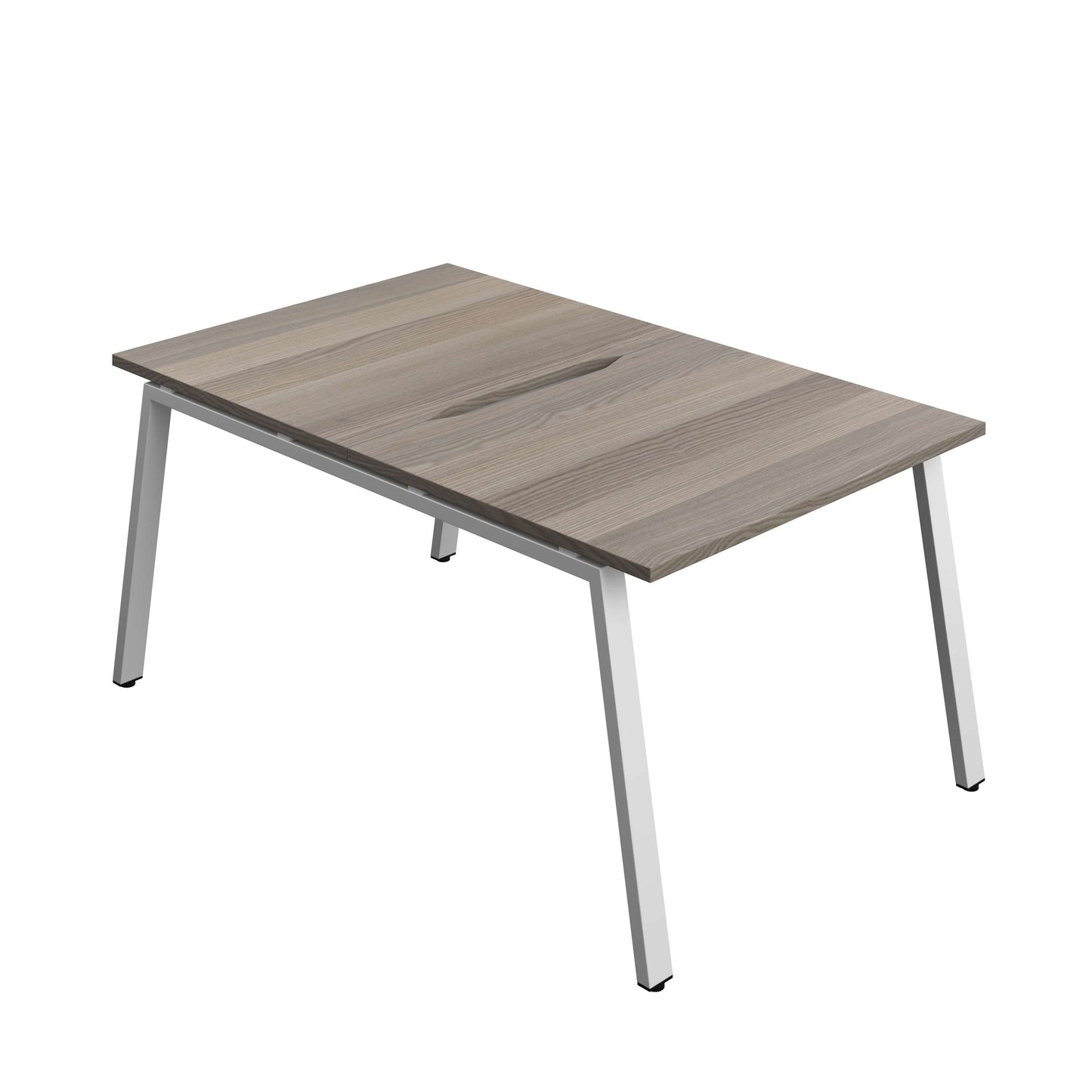 Synergy Bench with Cut Out: 2 Person (FSC) : A-Frame Leg : 1000 | 800 | Grey Oak/Silver