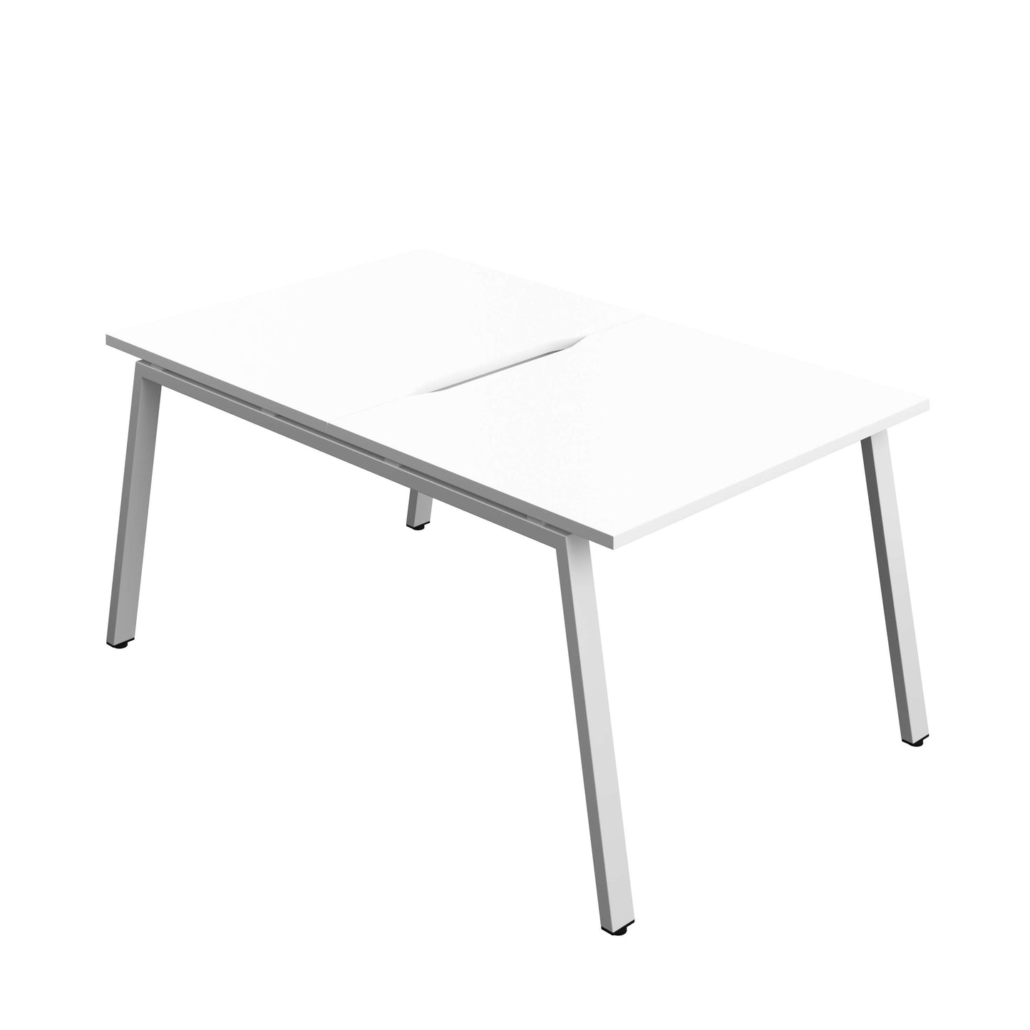 Synergy Bench with Cut Out: 2 Person (FSC) : A-Frame Leg : 1000 | 800 | White/Silver